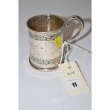 A silver christening cup, by Martin Hall & Co.