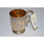 A silver christening cup by Atkin Bros.