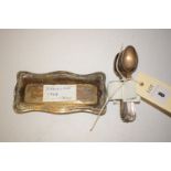 Six silver teaspoons, by Walker & Hall; another silver teaspoon of golf club design,