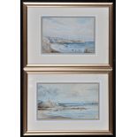 William Fergie - "Cullercoats" and "The Pier, Tynemouth", signed, inscribed to mount, watercolours,