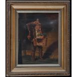 19th Century British School - "The Rabbit Seller", oil on tinplate, 34 x 26.5cms; 13 1/2 x 10 1/2in.