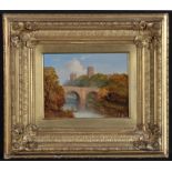 Francis Robinson - "Prebends Bridge" - Durham City, faded label verso, oil on canvas laid on board,