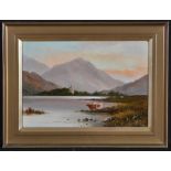 J*** C*** Jonas - "Kilchurn Castle, Loch Awe", signed; inscribed verso, oil on board, 27 x 39.