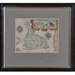 Jacques-Nicholas Bellin - an 18th Century map of Bali, engraving with hand-colouring, 14 x 17.