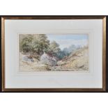 E*** Reed - cottage scene with river and figures, signed and indistinctly dated, 1889 (?),