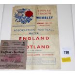 An England v Scotland Association football match programme, February 19th 1944,