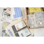 British stamp sheets, first day covers from around the World, a large quantity of loose stamps; etc.