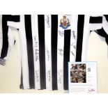 A Newcastle United replica shirt from the 1969 Fairs Cup,