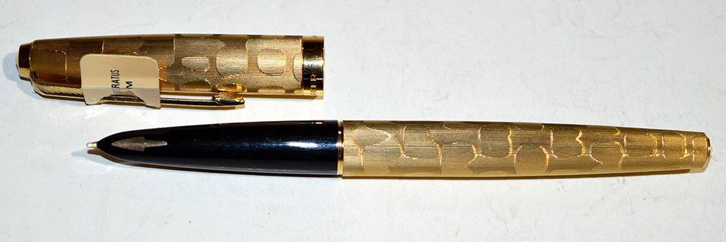 A Parker 61 Stratus, with gold plated decorative case.