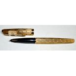 A Parker 61 Stratus, with gold plated decorative case.