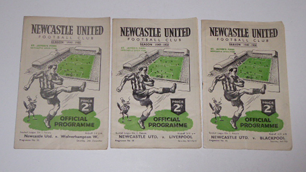 Newcastle United home football programmes, 1949-50 season, to include: v.