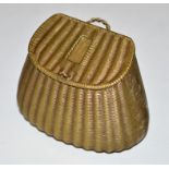 A brass creel pattern vesta case, 6cms. wide.