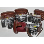 Kodak Retinet 35mm cameras, various models; all in leather cases.