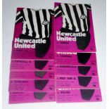 Ten Newcastle United home football programmes, season 1971-72, including a pre-season match v.