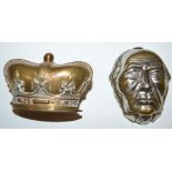 A late 19th Century plated brass vesta case in the form of William Gladstone's head, 5cms.