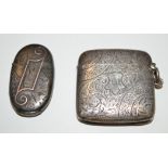 Two silver vesta cases, one by Hilliard & Thomason, Birmingham 1901,