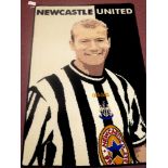 A Newcastle United floor rug depicting Alan Shearer.