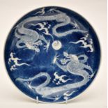 Chinese blue and white saucer dish,