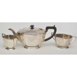 An Elizabethan II three-piece tea service, by Cooper Bros.