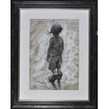 Keith Proctor (b.1961) Street Urchin, signed, pastel on tinted paper, 67 x 47cms; 26 1/2 x 18 1/2in.