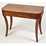 A George III mahogany turnover top tea table,