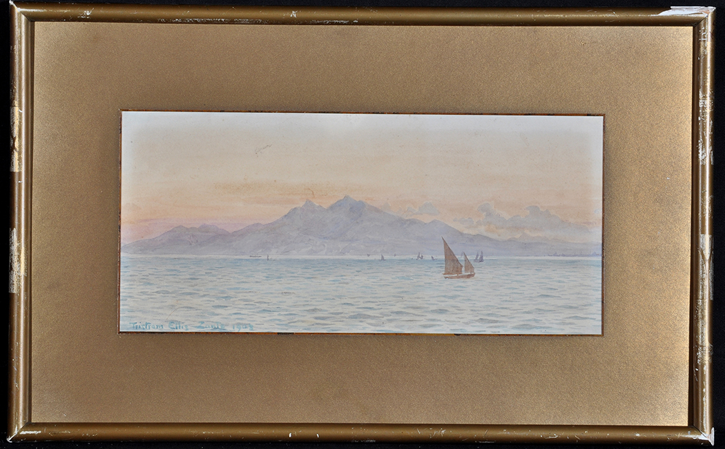 Tristram James Ellis (1844-1922) "Zante" - boats off the coast, signed, inscribed and dated 1908, - Image 8 of 9