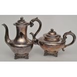 A Victorian coffee pot and matching teapot, by Martin, Hall & Co.