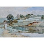 Robert Jobling (1841-1923) "Stewart Pele Near Morpeth", signed, watercolour, 26 x 36.