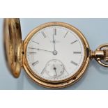 Elgin: a 14K crown wind hunter pocket watch, in keystone case,