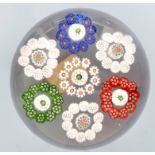 Millefiori glass paperweight, probably Baccarat,