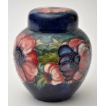 Moorcroft 'Anemone' jar and cover,