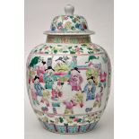 Chinese Famille Rose bulbous vase and cover,