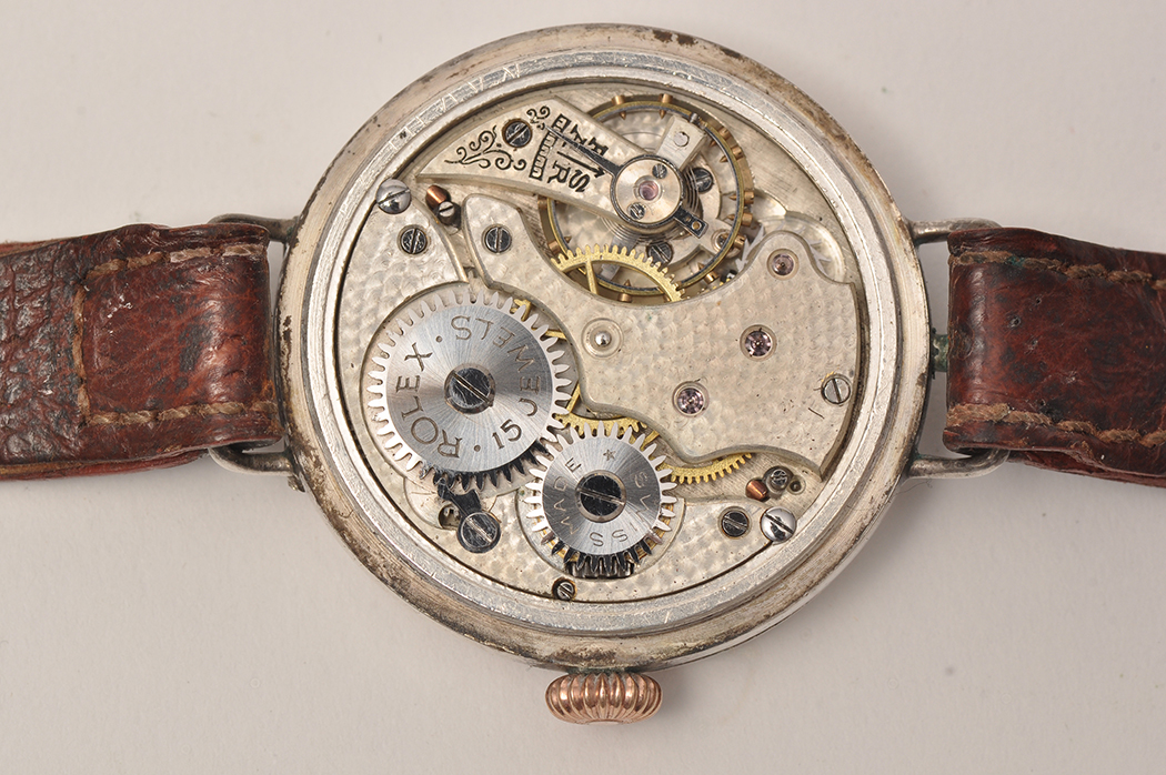 A WWI period silver trench wristwatch, the case signed Rolex, bears London import marks 1915, - Image 5 of 12