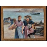 Robert Jobling (1841-1923) Fisherwomen on the shore, oil on canvas, 68 x 91cms; 26 3/4 x 35 3/4in.