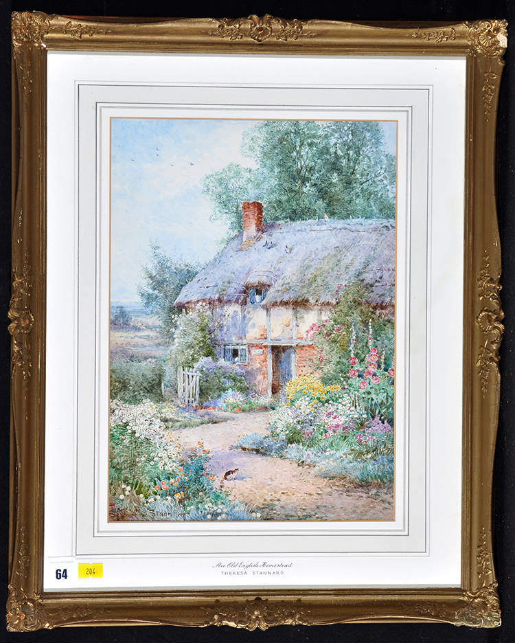 Theresa Sylvester Stannard (1898-1947) "An Old English Homestead", signed, watercolour,