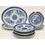Nine pieces of Chinese blue and white from the 'Diana Cargo',