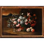 Manner of Gaspar Pieter Verbruggen (Dutch 1664-1730) Still-life of flowers and fruit, oil on canvas,