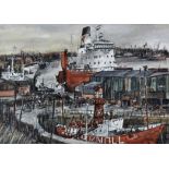 Richard Hobson (1945-2004) "Light ship 'Smith Knoll', South Shields '75",