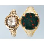 A George III rock crystal set ring,