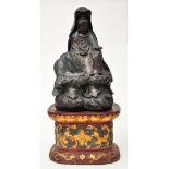 Chinese bronze cloisonne figure of a deity,