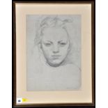 Doris Wright (early 20th Century) Head portrait of a girl, signed, pencil, 36.5 x 26.