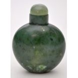 Green hardstone, probably jade snuff bottle,