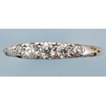 A Victorian five stone diamond ring,