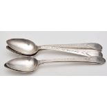 Five late Georgian teaspoons, by Thomas Wheatley, Newcastle c.