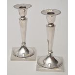 A pair of Continental silver candlesticks, probably German, c.