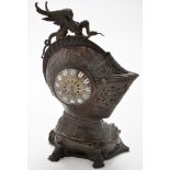 A French bronze mantel clock, late 19th/20th Century,