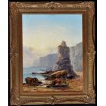 George Blackie Sticks (1843-1900) "Marsden Coast, Sunrise", signed; signed and inscribed verso,