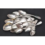 Eleven William IV dessert spoons and thirteen matched teaspoons, by William Bateman II,