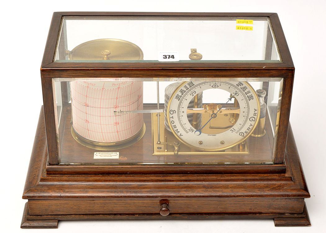 An early 20th Century barograph, by D. McGreggor & Co. Ltd.