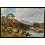John Bates Noel, 19th/20th Century "Moel Siabod from The Llu***" signed and dated 1903; signed,